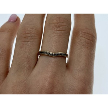 10K Yellow Gold Black Diamonds Ring Size 8