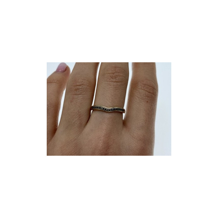 10K Yellow Gold Black Diamonds Ring Size 8