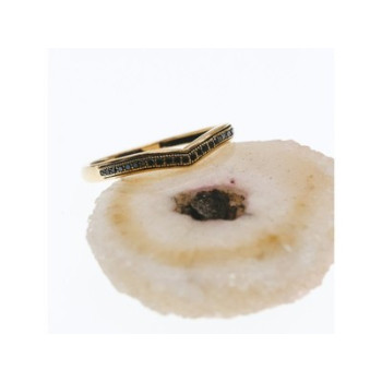 10K Yellow Gold Black Diamonds Ring Size 8