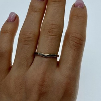 10K Yellow Gold Black Diamonds Ring Size 8