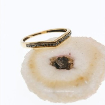 10K Yellow Gold Black Diamonds Ring Size 8