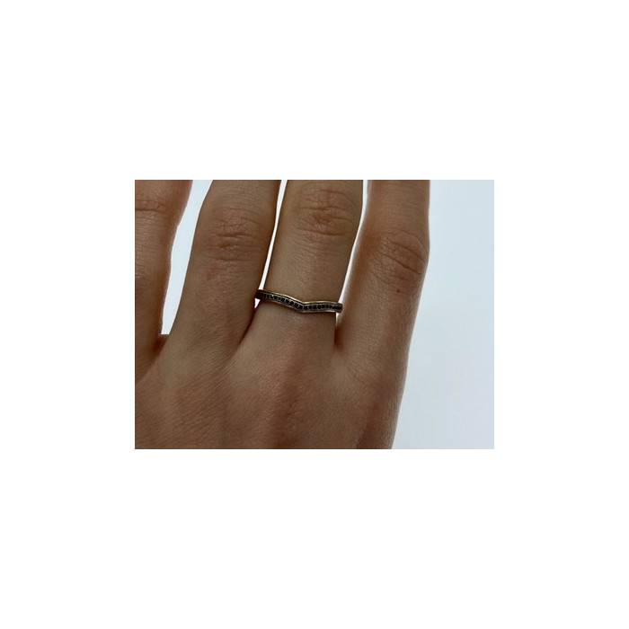 10K Yellow Gold Black Diamonds Ring Size 8