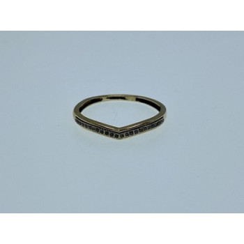 10K Yellow Gold Black Diamonds Ring Size 8