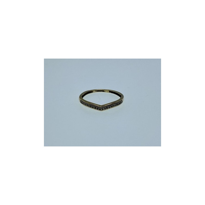 10K Yellow Gold Black Diamonds Ring Size 8