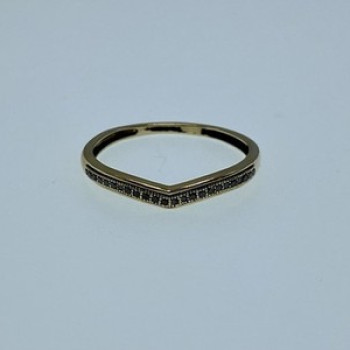 10K Yellow Gold Black Diamonds Ring Size 8
