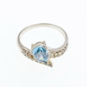 925 Sterling Silver Topaz & CZ Ring Size 9.5