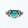 Vintage 925 Sterling Silver Larimar & Goshenite Ring Size 9.5