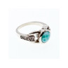 Vintage 925 Sterling Silver Larimar & Goshenite Ring Size 9.5