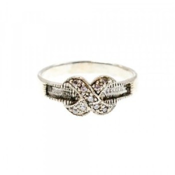 Vintage 925 Sterling Silver CZ Ring Size 9