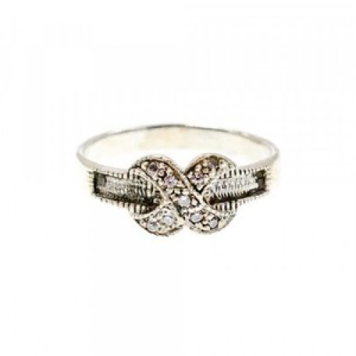Vintage 925 Sterling Silver CZ Ring Size 9