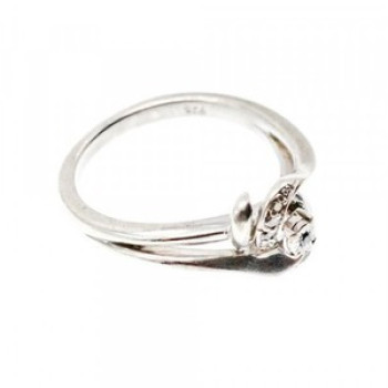 925 Sterling Silver Blue & White Topaz Ring Size 7