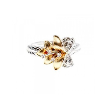 925 Sterling Silver Gold Plated CZ 