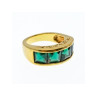 925 Sterling Silver Gold Plated Emeralds Ring Size 6.5