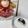 925 Sterling Silver Black Spinel & Goshenite Ring Size 6.5