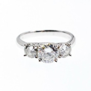 925 Sterling Silver CZ Ring Size 10.5
