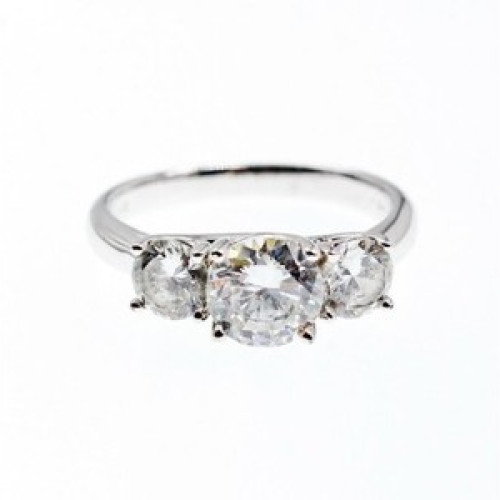925 Sterling Silver CZ Ring Size 10.5