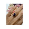 925 Sterling Silver Gold Plated Amethyst & CZ Ring Size 7