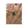 925 Sterling Silver Gold Plated Amethyst & CZ Ring Size 7