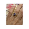 925 Sterling Silver Gold Plated Amethyst & CZ Ring Size 7