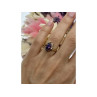 925 Sterling Silver Gold Plated Amethyst & CZ Ring Size 7