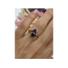 925 Sterling Silver Gold Plated Amethyst & CZ Ring Size 7