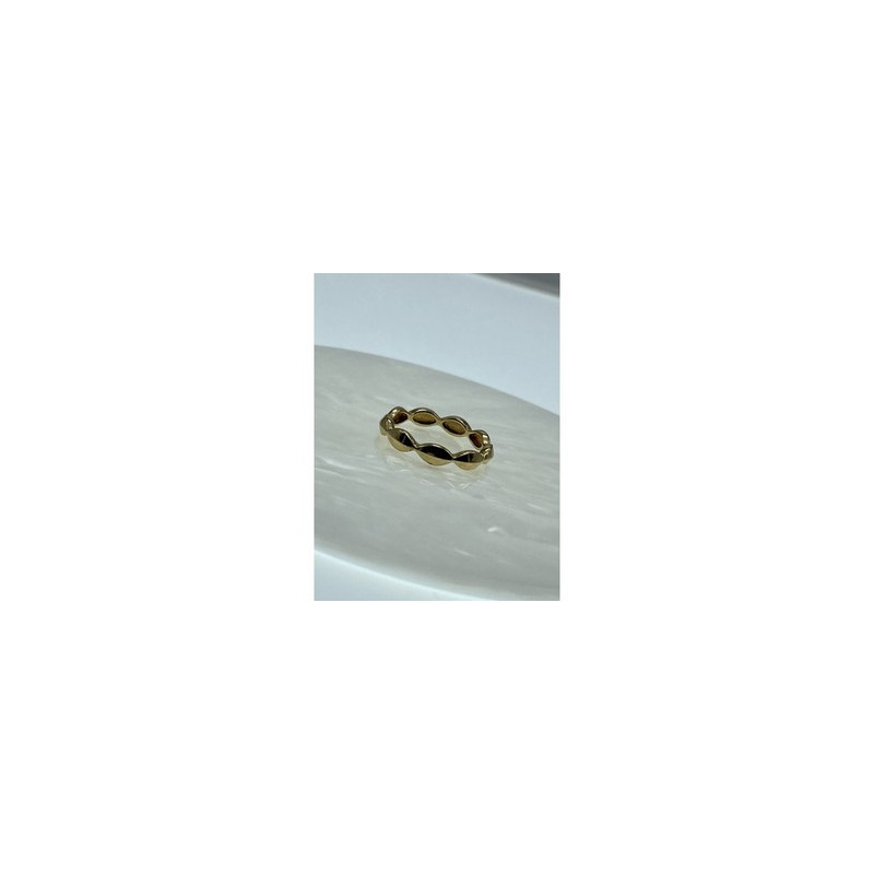 925 Sterling Silver Gold Plated Ring Size 6.5