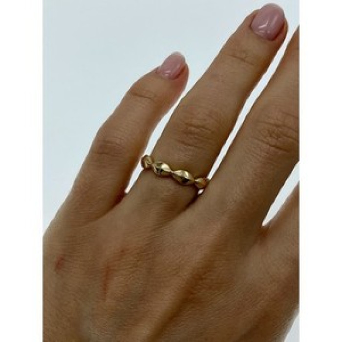 925 Sterling Silver Gold Plated Ring Size 6.5