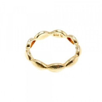 925 Sterling Silver Gold Plated Ring Size 6.5