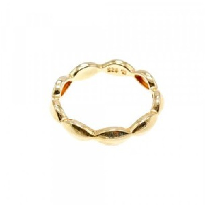 925 Sterling Silver Gold Plated Ring Size 6.5