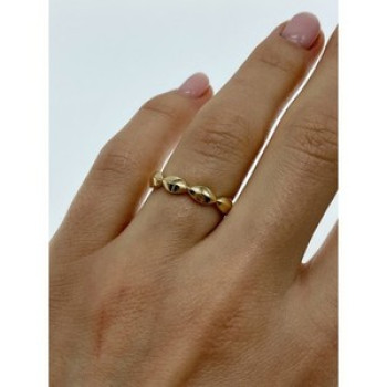 925 Sterling Silver Gold Plated Ring Size 6.5