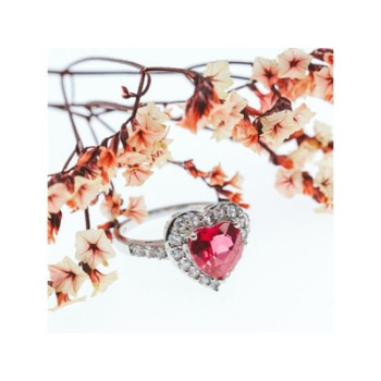 925 Sterling Silver Ruby & CZ 