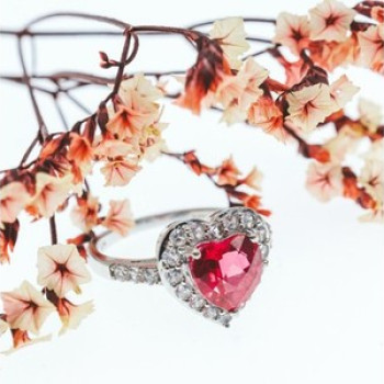 925 Sterling Silver Ruby & CZ 