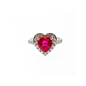 925 Sterling Silver Ruby & CZ 
