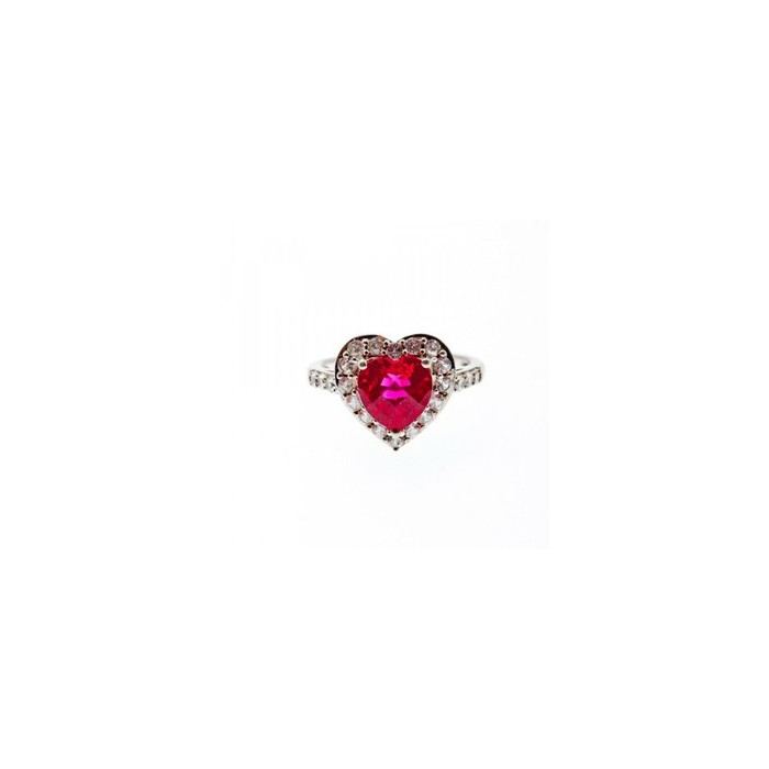 925 Sterling Silver Ruby & CZ 