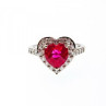 925 Sterling Silver Ruby & CZ 