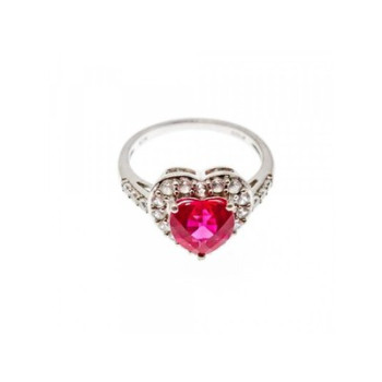 925 Sterling Silver Ruby & CZ 