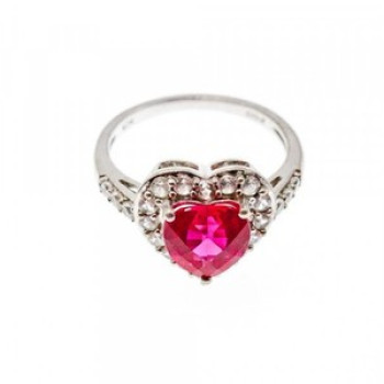 925 Sterling Silver Ruby & CZ 