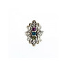 925 Sterling Silver Amethyst, Topaz & Peridot Openwork Ring Size 5