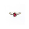 925 Sterling Silver Rubellite & White Tourmaline Ring Size 7