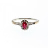 925 Sterling Silver Rubellite & White Tourmaline Ring Size 7