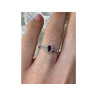 925 Sterling Silver Rubellite & White Tourmaline Ring Size 7