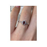925 Sterling Silver Rubellite & White Tourmaline Ring Size 7