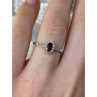 925 Sterling Silver Rubellite & White Tourmaline Ring Size 7