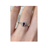925 Sterling Silver Rubellite & White Tourmaline Ring Size 7