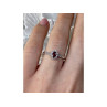 925 Sterling Silver Rubellite & White Tourmaline Ring Size 7