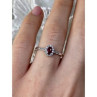 925 Sterling Silver Rubellite & White Tourmaline Ring Size 7