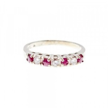 925 Sterling Silver Pink Spinel & CZ Ring Size 7