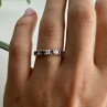 925 Sterling Silver Pink Spinel & CZ Ring Size 7