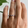 925 Sterling Silver Pink Spinel & CZ Ring Size 7