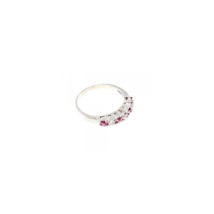 925 Sterling Silver Pink Spinel & CZ Ring Size 7